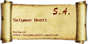 Selymes Anett névjegykártya
