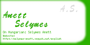 anett selymes business card